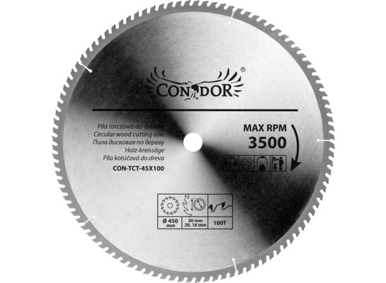 Piła tarczowa do drewna 450 mm x 100 T Condor