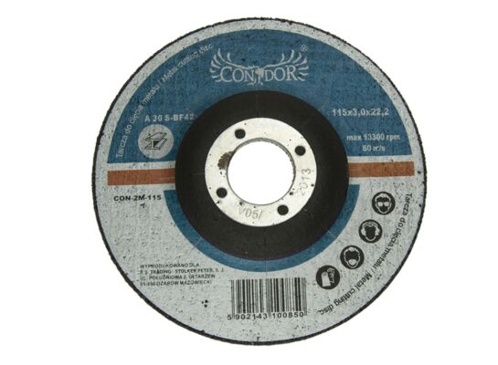 Tarcza korundowa do cięcia metalu 115 x 3 mm Condor