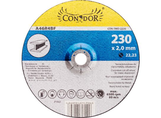 Tarcza korundowa do cięcia metalu 230 x 3 mm Condor