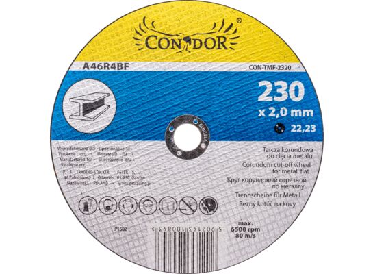Tarcza korundowa do cięcia metalu 230 x 3 mm Condor