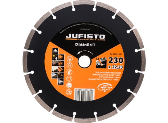 Tarcza diamentowa segmentowa 230 x 2,6 mm Jufisto