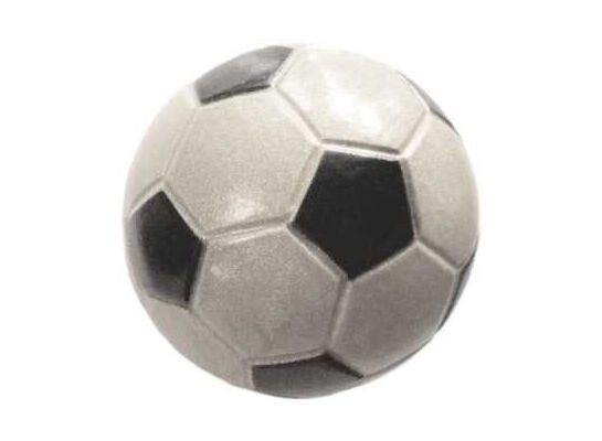 Piłka 40 mm football srebrna brokat