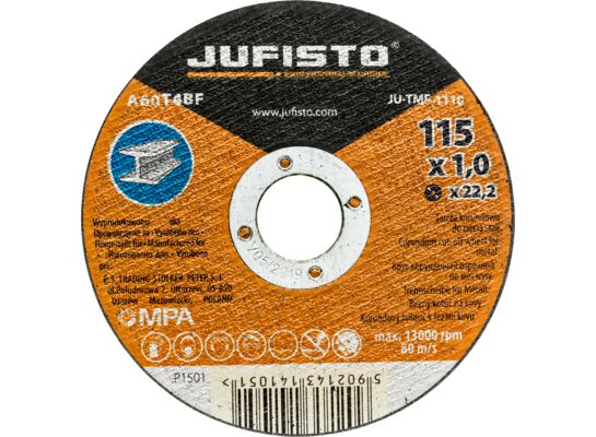 Tarcza do cięcia 115 x 1 x 22,2 mm stal Jufisto