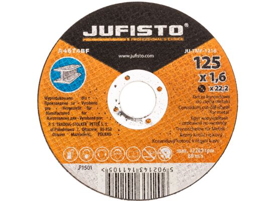 Tarcza do cięcia 125 x 1,6 x 22,2 mm stal Jufisto