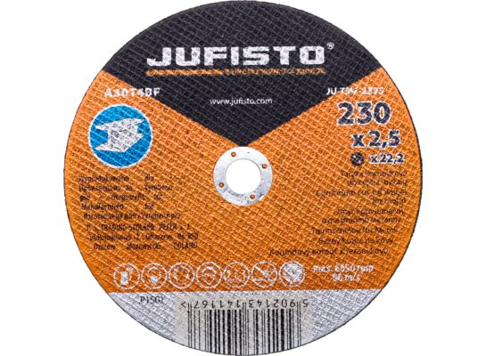 Tarcza do cięcia 230 x 2,5 x 22,2 mm stal Jufisto