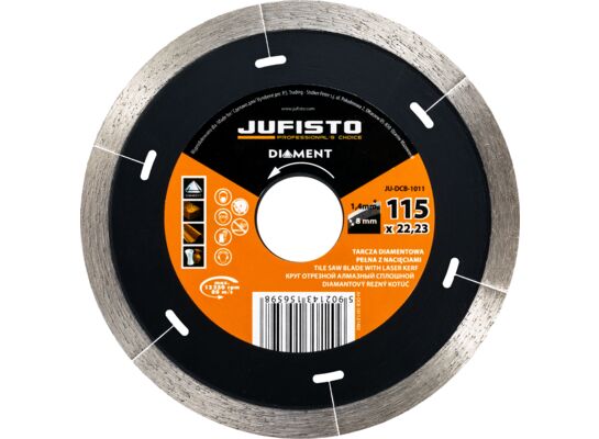 Tarcza diamentowa pełna 115 x 1,4 x 22,23 mm Jufisto