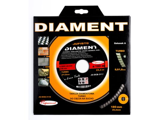 Tarcza diamentowa TURBO 180 x 1,8 x 25,4 mm Jufisto