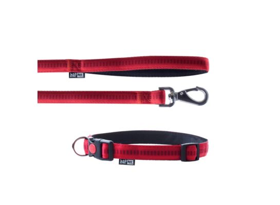 Smycz + obroża Soft Style czerowny S 1,0cm