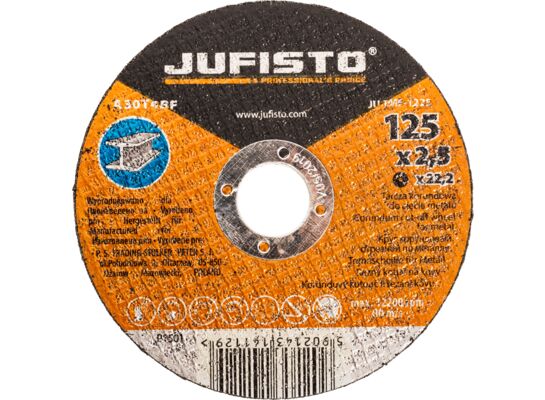 Tarcza korundowa do cięcia metalu 125 x 2,5 x 22,2 mm Jufisto