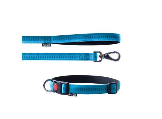 Smycz + obroża Soft Style turkus L 2,0cm