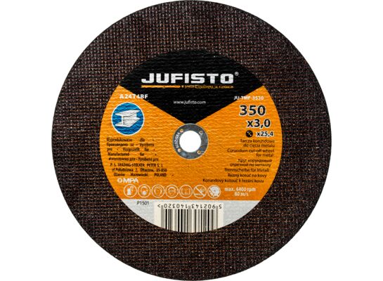 Tarcza korundowa do cięcia metalu 400 x 3 x 25,4 mm Jufisto