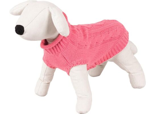 Sweterek różowy warkocze M 30 cm 490M