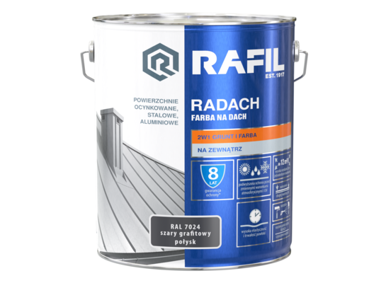Farba na dach Radach połysk szary grafit 10 l
