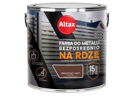 Farba do metalu 2,5 l brąz mat ALTAX