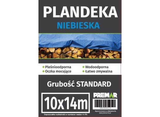 Plandeka 10 x 14 m niebieska PL