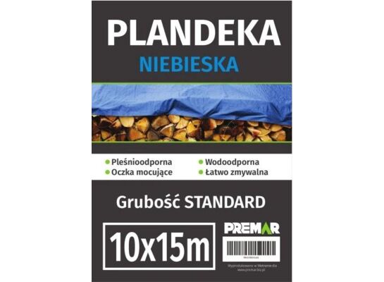 Plandeka 10 x 15 m niebieska PL