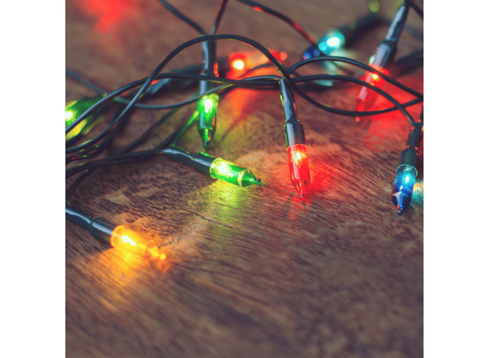 Lampki zewnętrzne 200 LED multikolor na transformator 6,45 m Cortina