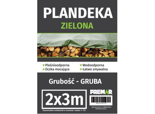 Plandeka 2 x 3 m gruba zielona