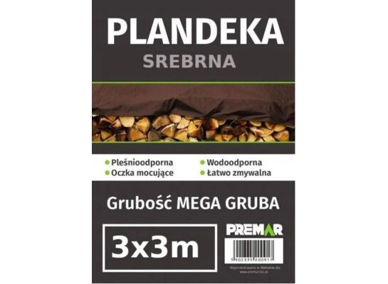 Plandeka 3 x 3 m srebrna