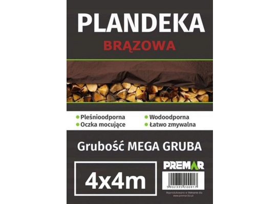 Plandeka 4 x 4 m brązowa
