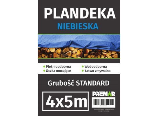 Plandeka 4 x 5 m niebieska