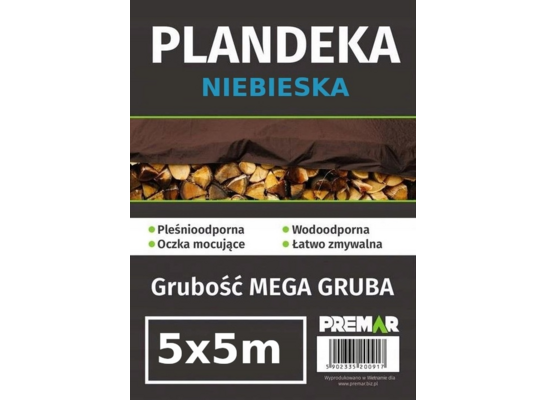 Plandeka 5 x 5 m niebieska PL