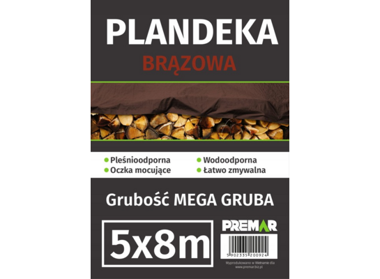 Plandeka 5 x 8 m brązowa
