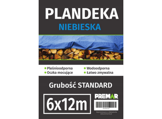 Plandeka 6 x 12 m niebieska