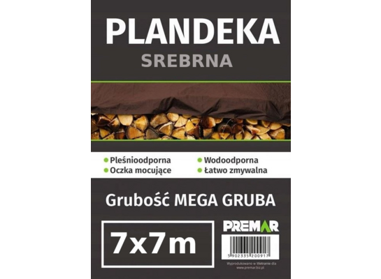 Plandeka 7 x 7 m srebrna