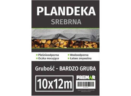 Plandeka 10 x 12 m srebrna PL