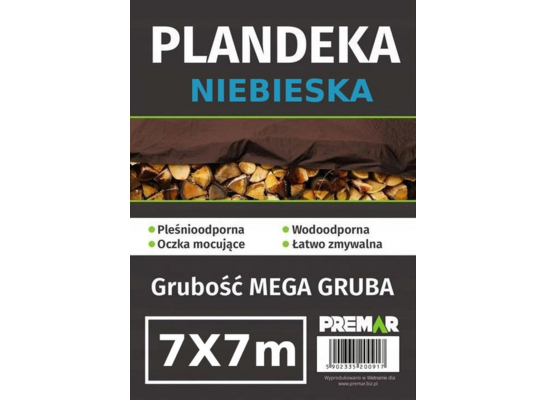 Plandeka 7 x 7 m niebieska PL