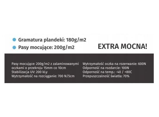 Plandeka R-mleczne wzmocnione 2,7 x 20 m