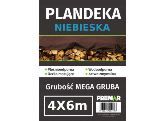 Plandeka 4 x 6 m niebieska PL