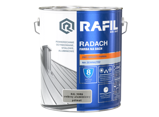 Farba na dach Radach srebrny aluminiowy 10 l