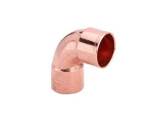 Kolano dwumufowe 22 mm miedziane