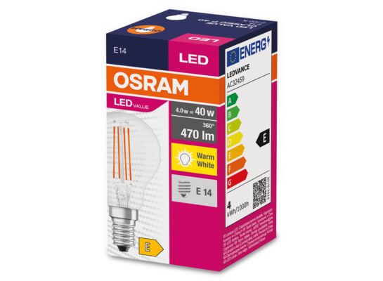 Żarówka LED VALUE CL P FIL 40 non-dim 4 W/827 E14