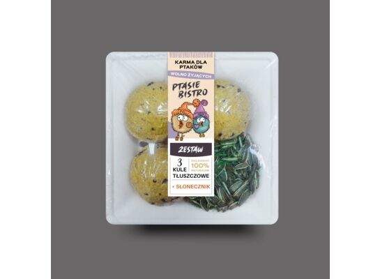 Zestaw 3 kule i słonecznik dla ptaków 310 g