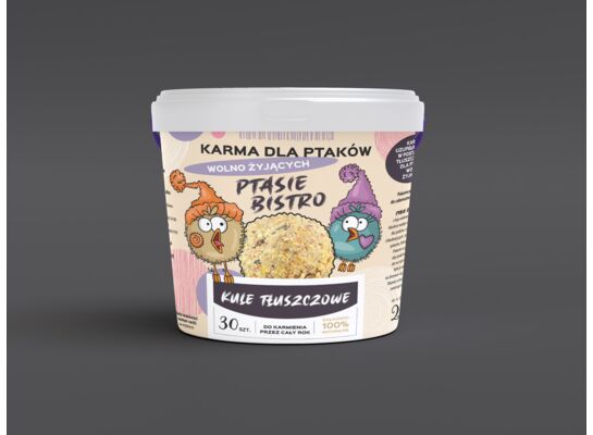 Karma kule tłuszczowe wiaderko 30 sztuk 2700 g