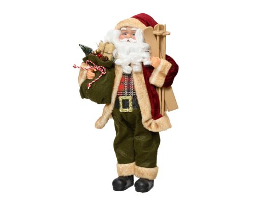 Mikołaj poliestrowy czerwono-zielony 45 cm