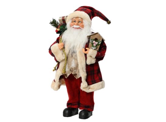 Mikołaj poliestrowy czerwony 45 cm