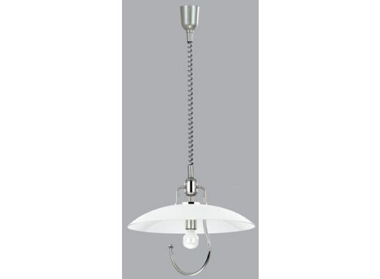 Lampa wisząca Hak E27 1 x 60 W biały, srebrny