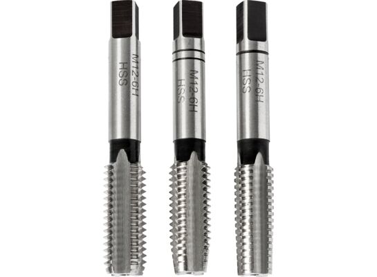 Gwintownik HSS, M 12 komplet 3 sztuki Jufisto