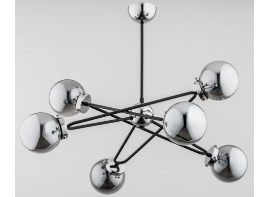 Lampa sufitowa Sagito E14 6 x40 W czarny, chrom, grafit