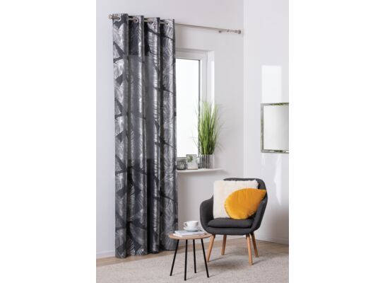 Zasłona z kółkami Vanua 140 x 260 cm ciemnoszara