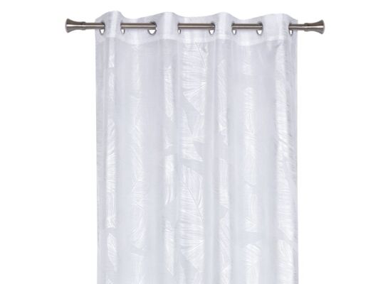 Firana z kółkami Vanua 140 x 260 cm biała/srebrna