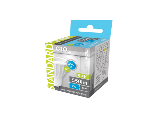 Żarówka LED ORO-GU10-LUPO-7W-CW-II