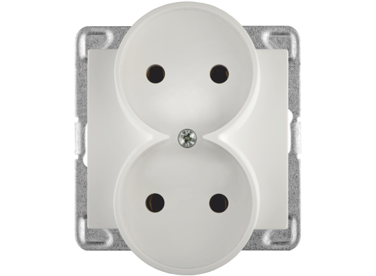 Gniazdo pdwójne b/u GP-2D/m bez ramki SIGMA (biały)