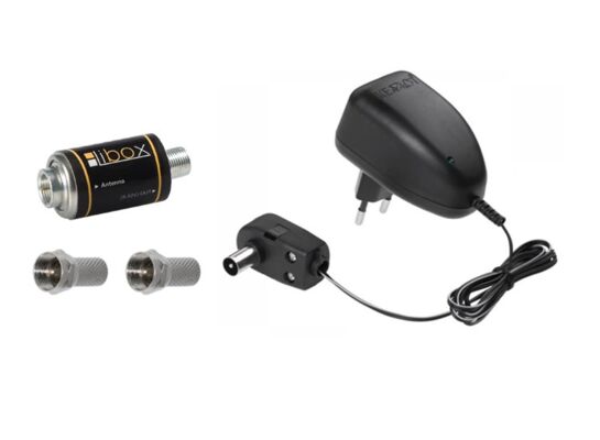 Zestaw wzmacniający do anten LB900/1000/2000 - zasilacz antenowy + wzmacniacz DL20 + 2 x wtyk F