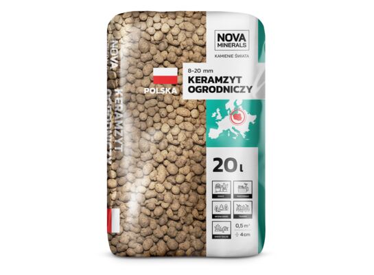 Keramzyt ogrodniczy 8-20 mm 20 l brązowy