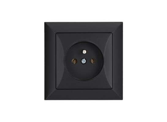 Gniazdo pojedyncze 2p+Z czarny POLA